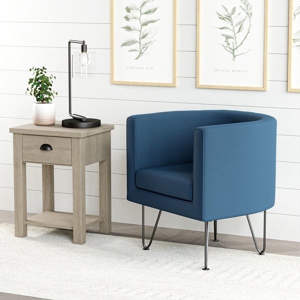 Brookside Claire Upholstered Barrel Accent Chair with Hairpin Legs