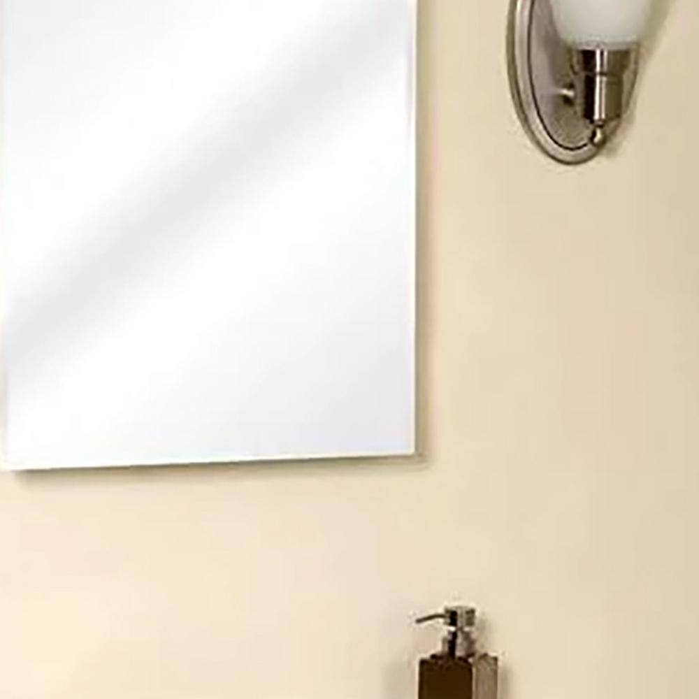 Zenith 16 in. W x 26 in. H Frameless Beveled Mirrored RecessedSurface Mount White Body Medicine Cabinet with Mirror M1215