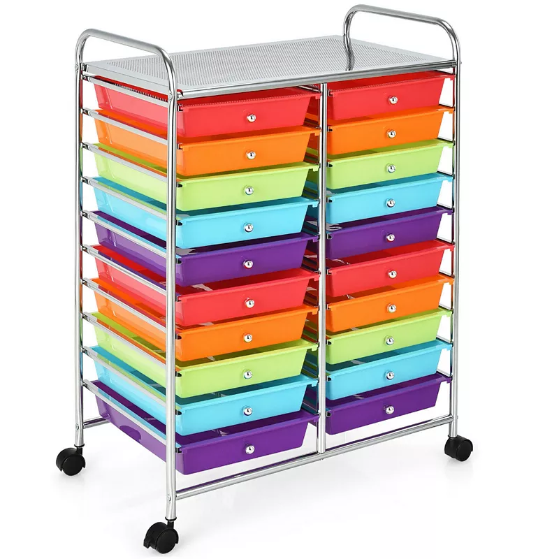 20 Drawers Storage Rolling Cart Studio Organizer