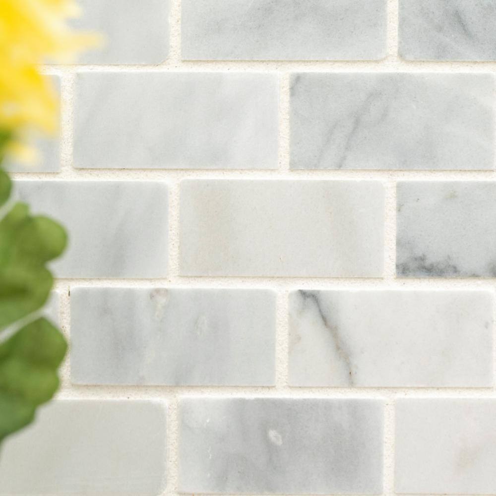 MSI Carrara Classique Brick 11.81 in. x 11.81 in. Honed Marble Wall Tile (0.97 sq. ft.Each) CAR-1X2H-5