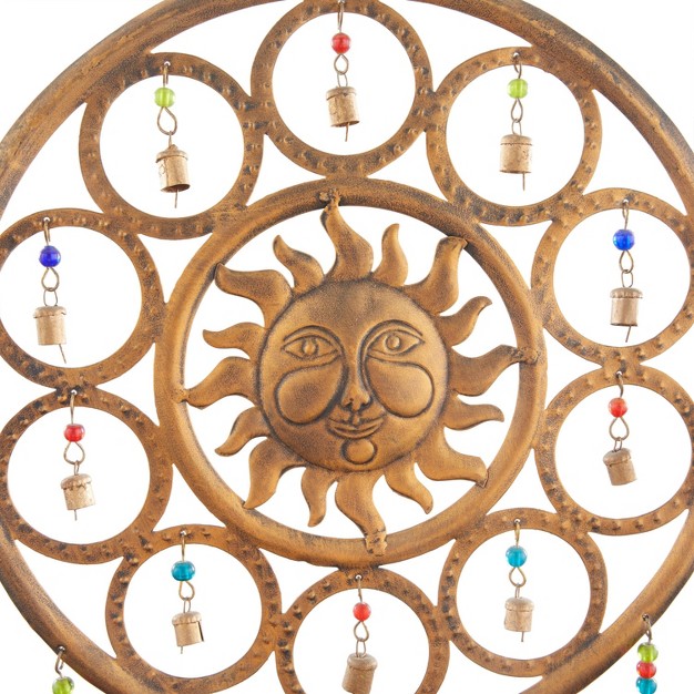 X 14 quot Eclectic Metal Sun Windchime Bronze Olivia amp May