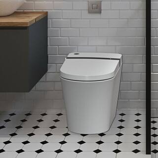 INSTER Smart Auto Open 1-piece 1.0 GPF Single Flush Elongated Toilet in. White Seat Included with Remote Panel HDMJYNTL0004