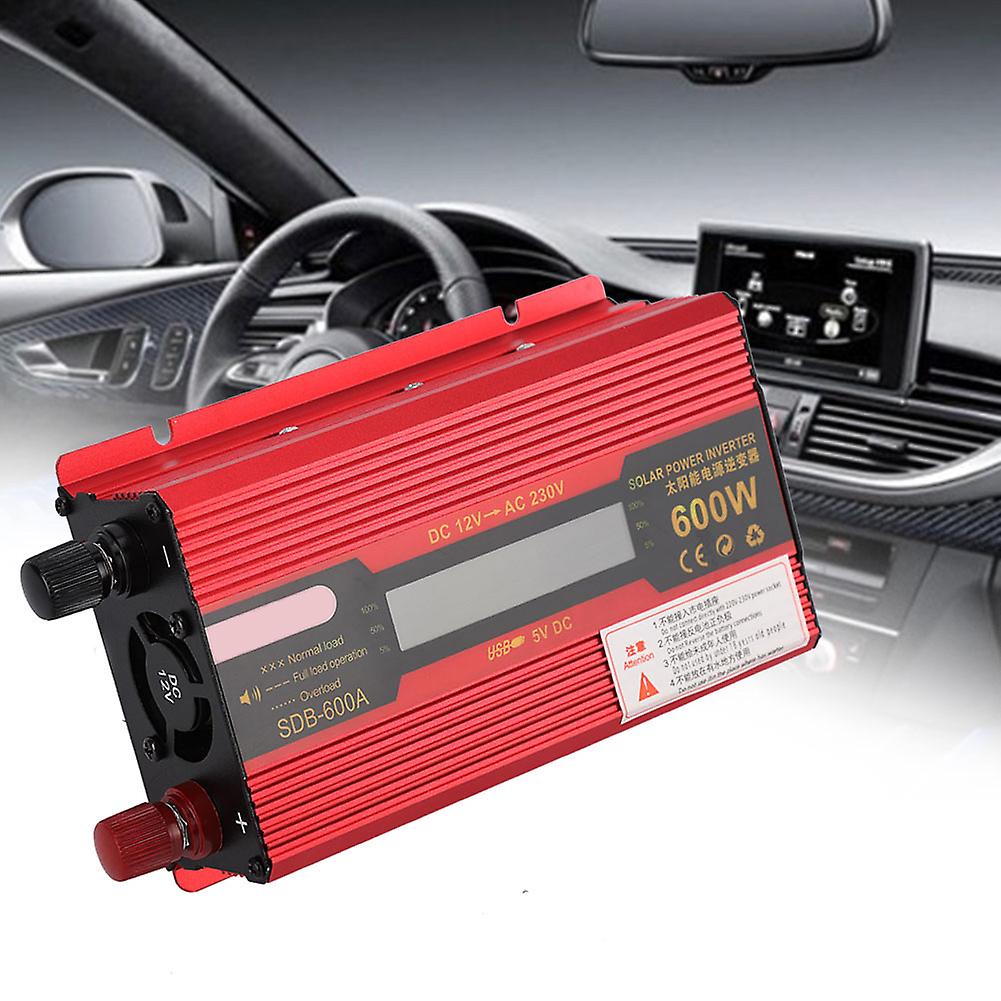 600w Car Portable Lcd Power Inverter Converter Uk Plug (12v To 220v)