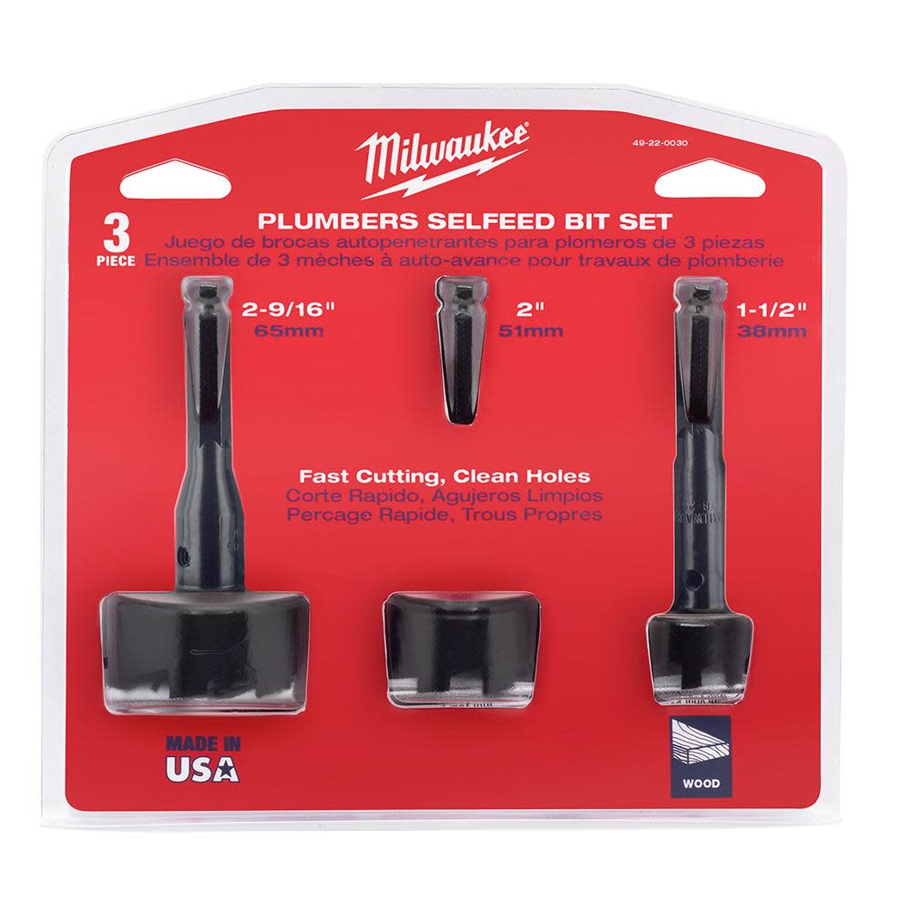 Milwaukee Plumber's Selfeed Bit Kit 3PK 49-22-0030 from Milwaukee