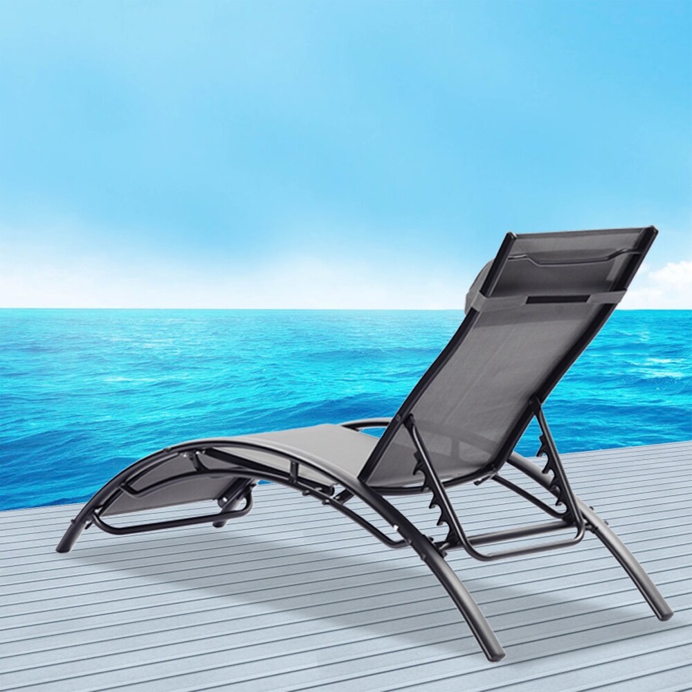 2 PCS Set Chaise Lounge Outdoor Lounge chair