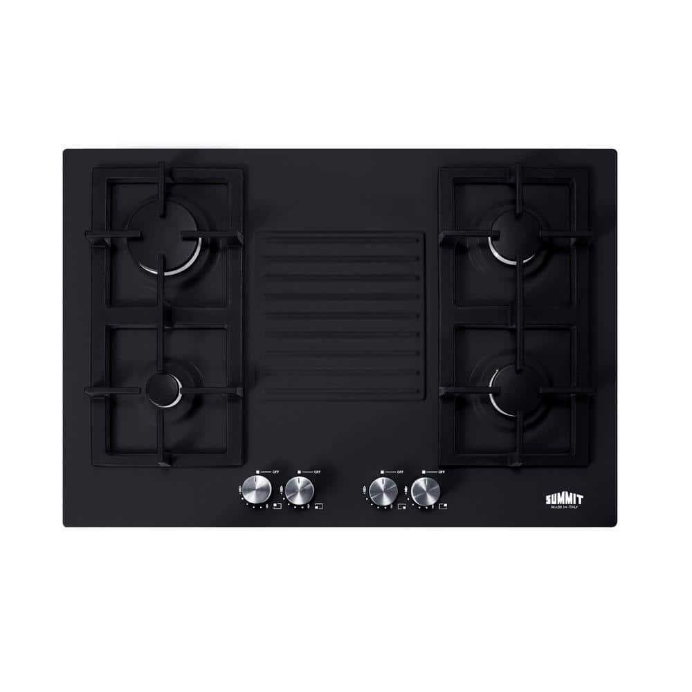 Summit Appliance 30 in Gas Cooktop in Black with 4 Burners