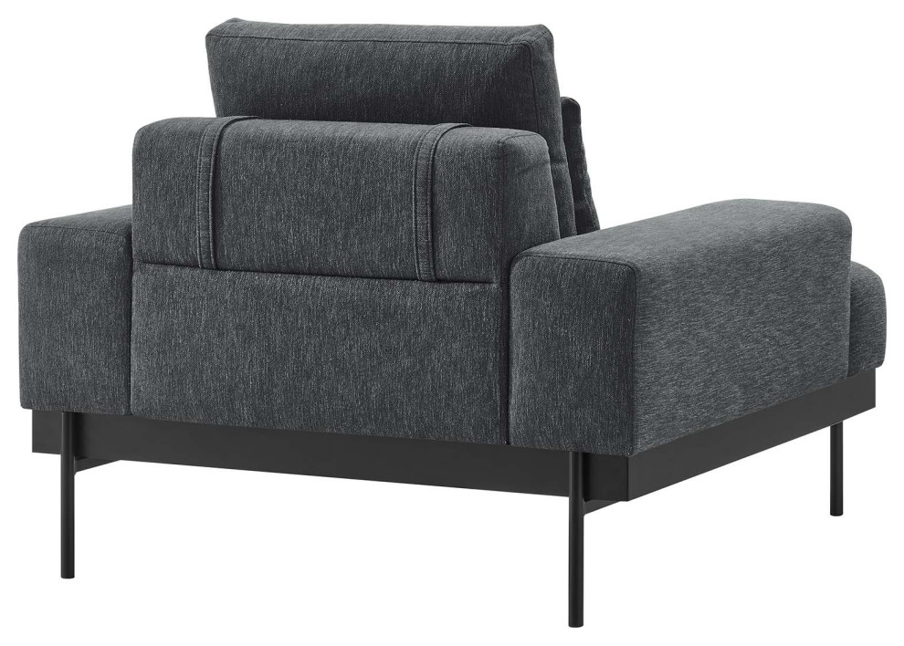 Proximity Upholstered Fabric Armchair  Charcoal   Contemporary   Armchairs And Accent Chairs   by GwG Outlet  Houzz