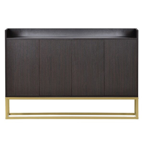 4 Door Contemporary Wood and Metal Console Sideboard Buffet