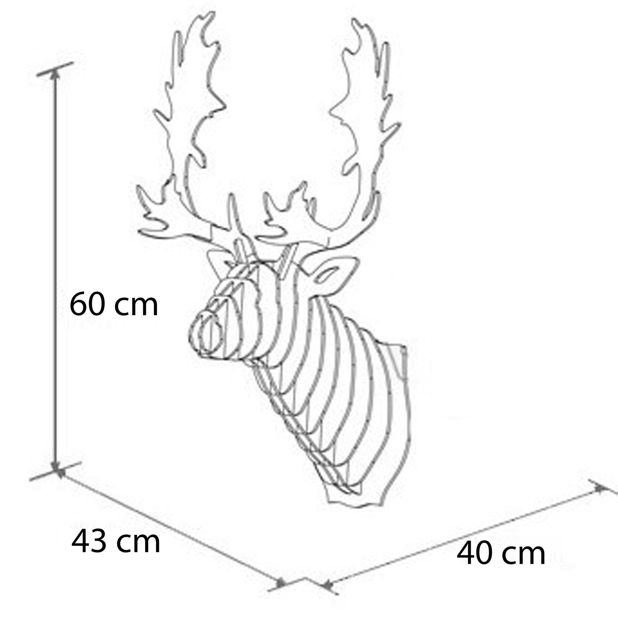 Art Home Deer Wall Decoration Wood Crafts (Small) Wdp001Sw