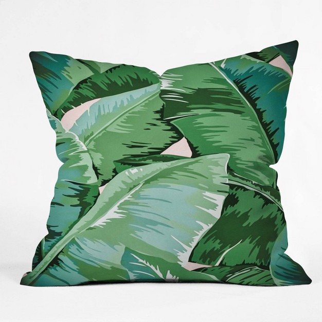 Gale Switzer Banana Leaf Grandeur Square Throw Pillow Green Deny Designs