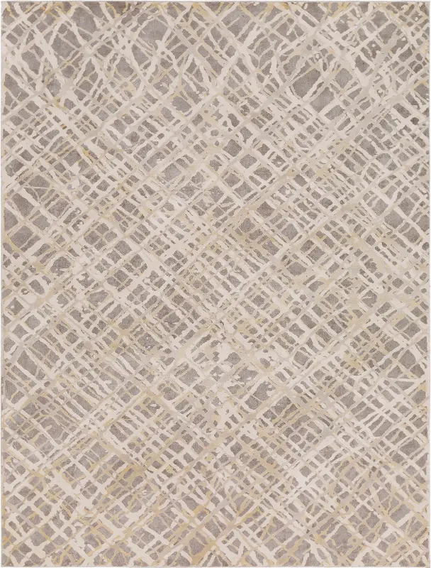 Tibetan 8 x 10 Tan Abstract Area Rug