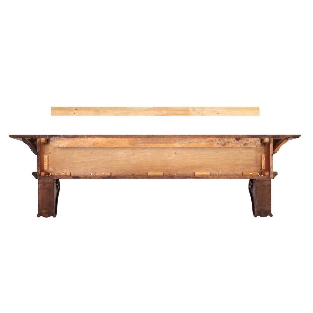 Pearl Mantels 6 ft. Distressed Cherry Cap-Shelf Mantel RPS7241670D