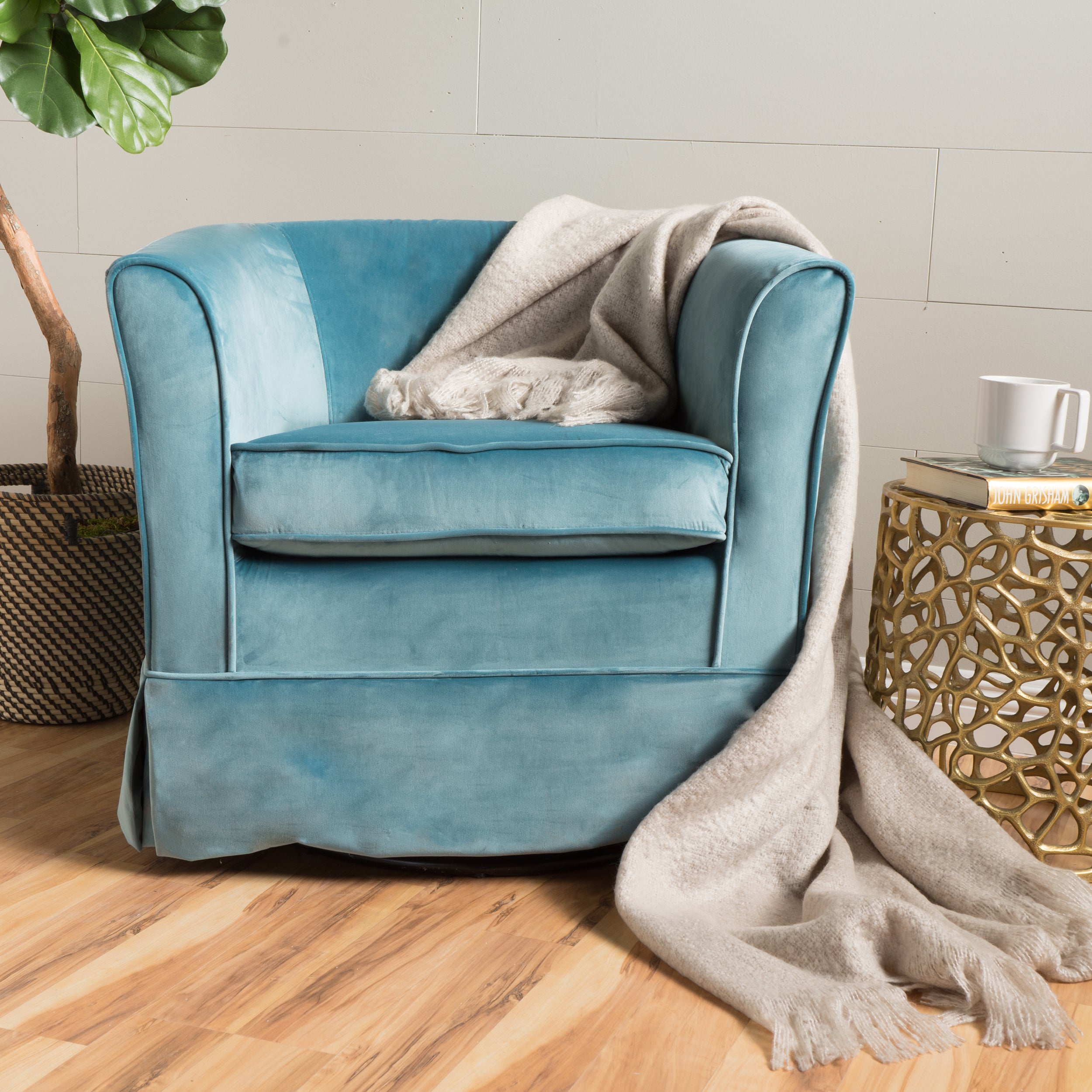 Malie Tub Design Swivel Club Chair