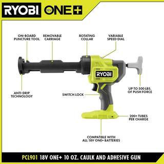 RYOBI ONE+ 18V Cordless 10 oz. Caulk  Adhesive Gun (Tool Only) PCL901B