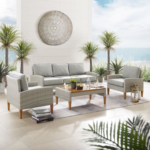 Capella Outdoor Wicker 4Pc Sofa Set