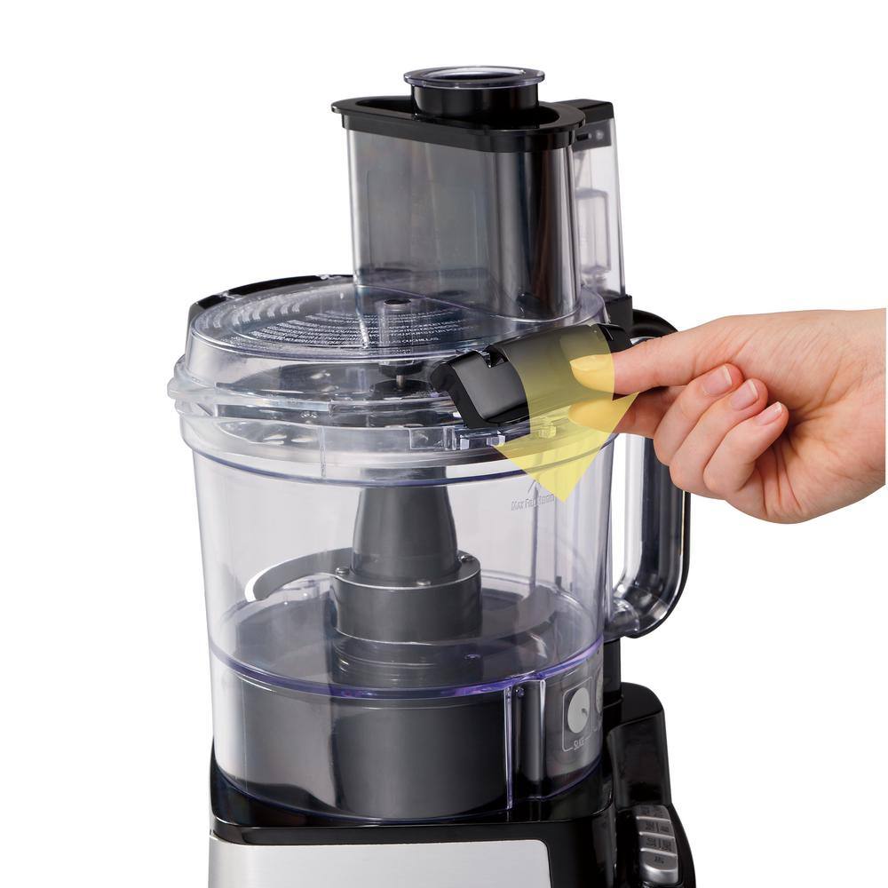 Hamilton Beach Stack and Snap 12-Cup 3-Speed Stainless Steel and Black Food Processor 70728