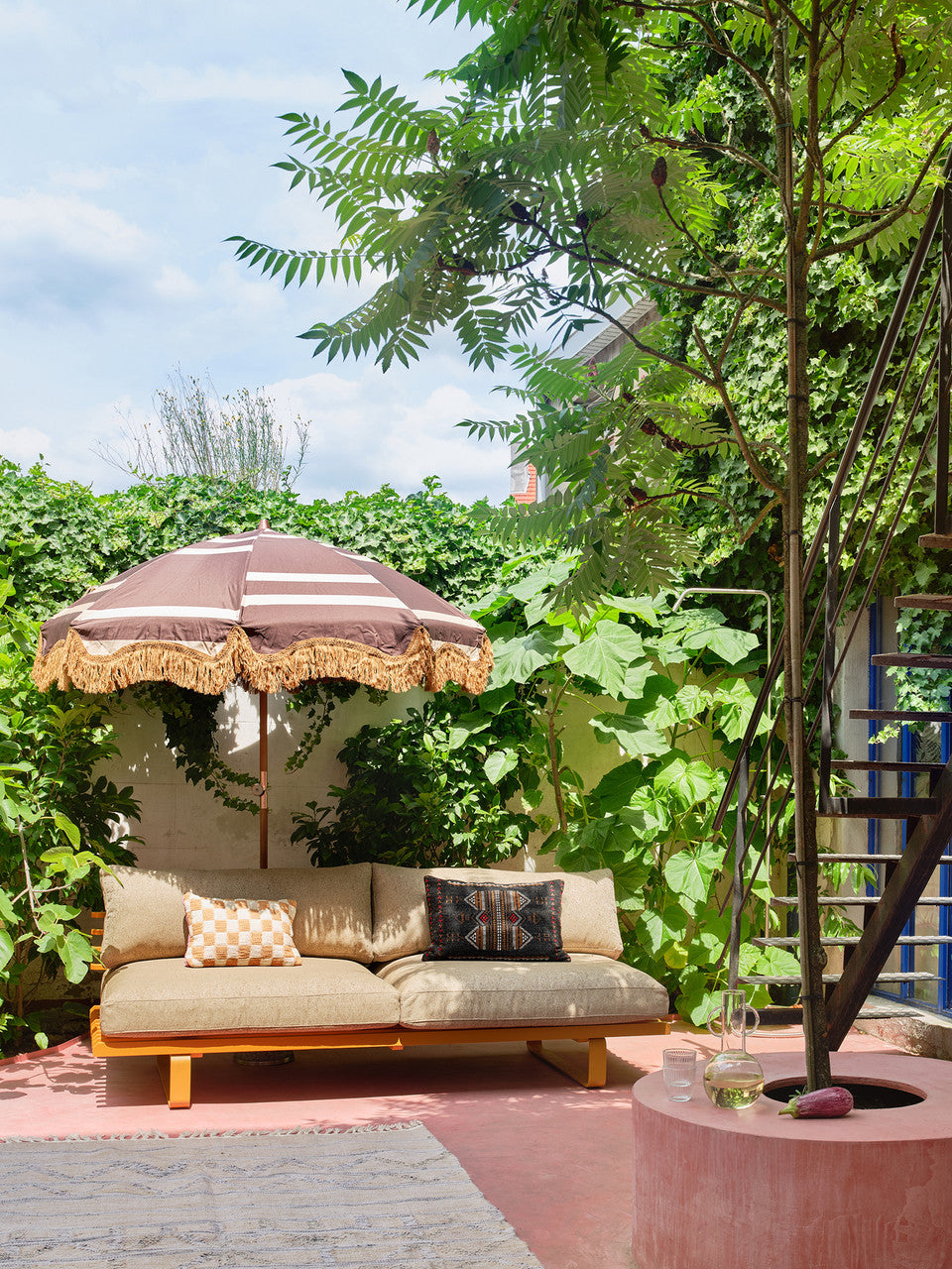 Patio & Beach Parasol natural striped