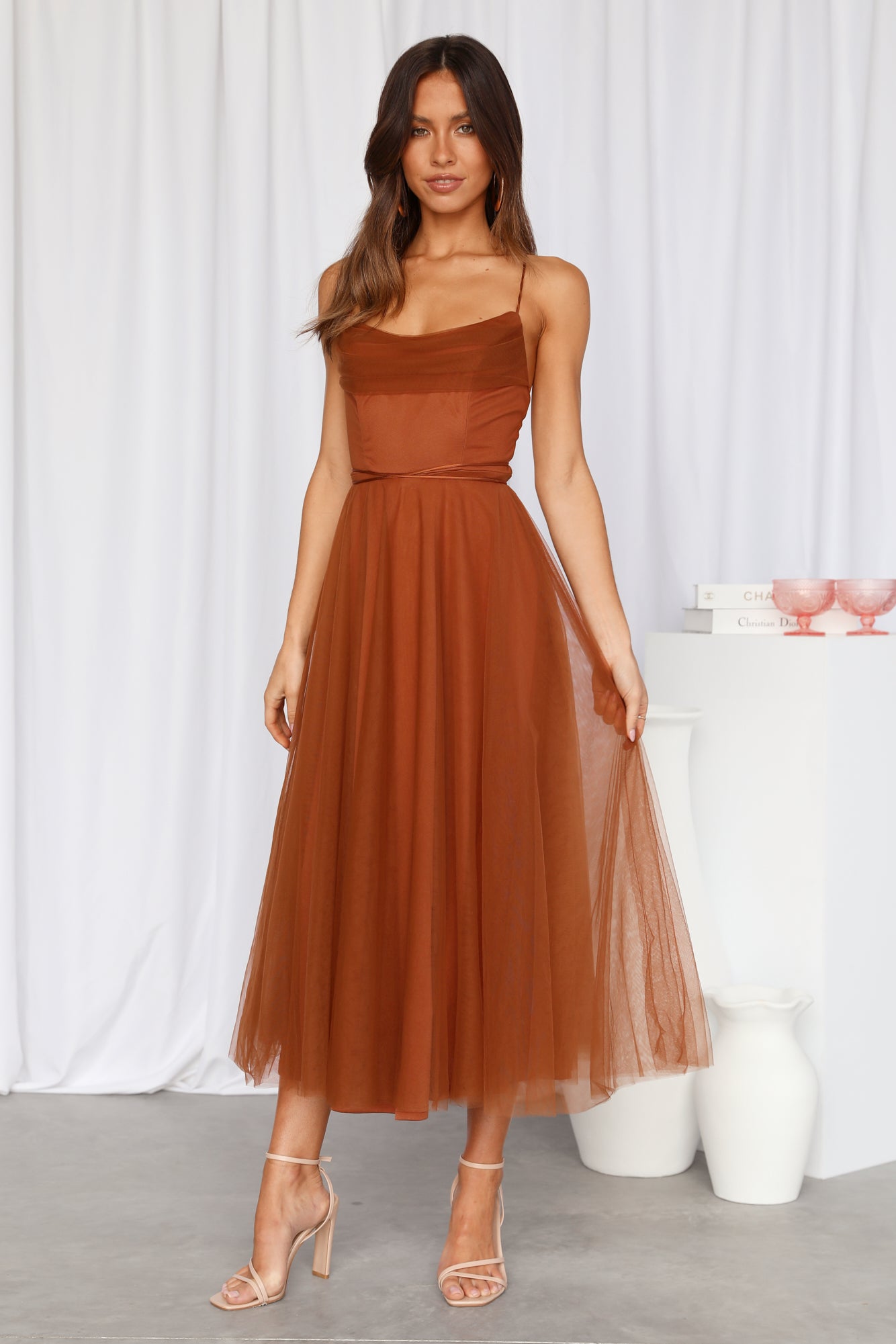 Signal My Way Midi Dress Chocolate