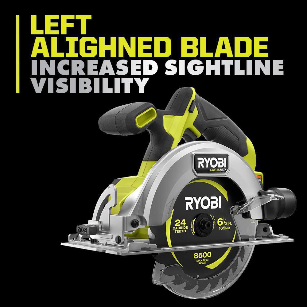 RYOBI ONE+ HP 18V Brushless Cordless Compact 6-12 in. Circular Saw Kit with 4.0 Ah HIGH PERFORMANCE Battery and Charger PSBCS01K1