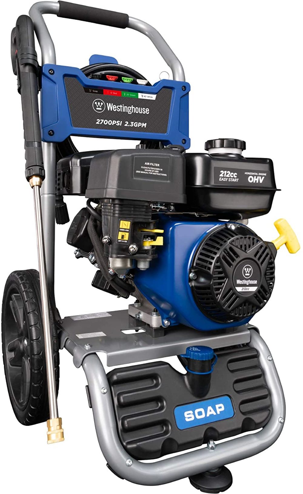 Westinghouse 2，700 PSI 2.3 GPM Gas Powered Cam Pump Pressure Washer with Quick Connect Tips ;