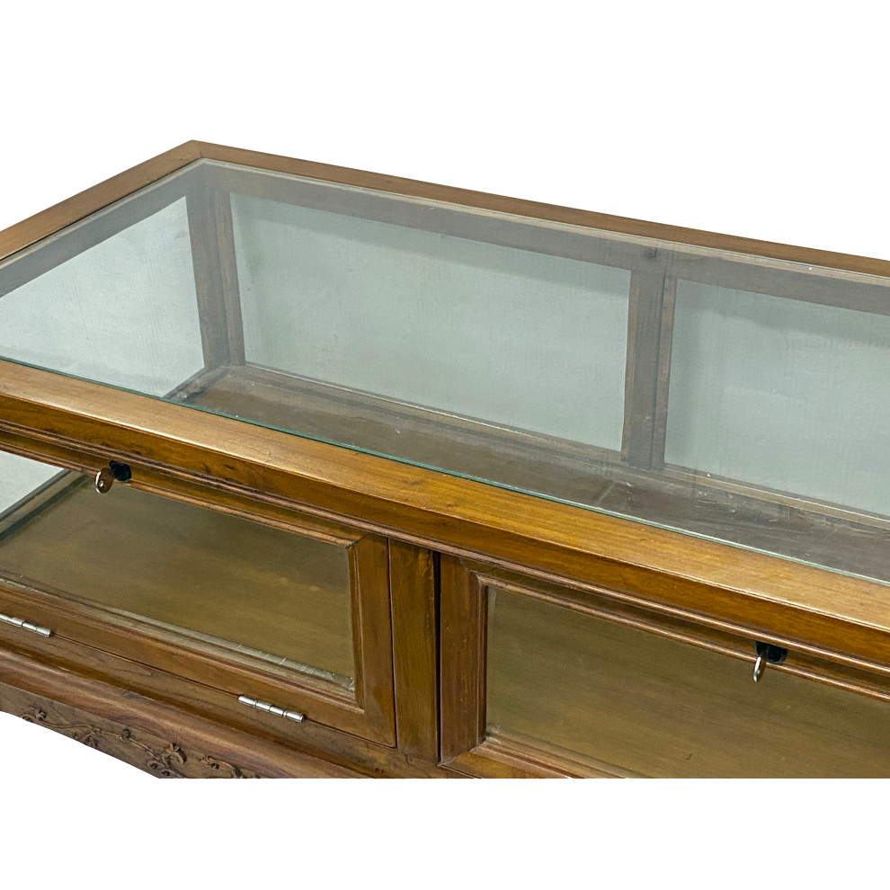 Oriental Craw Legs Rectangular Glass Top Console Display Table Counter Hcs7676   Asian   Console Tables   by Golden Lotus Antiques  Houzz