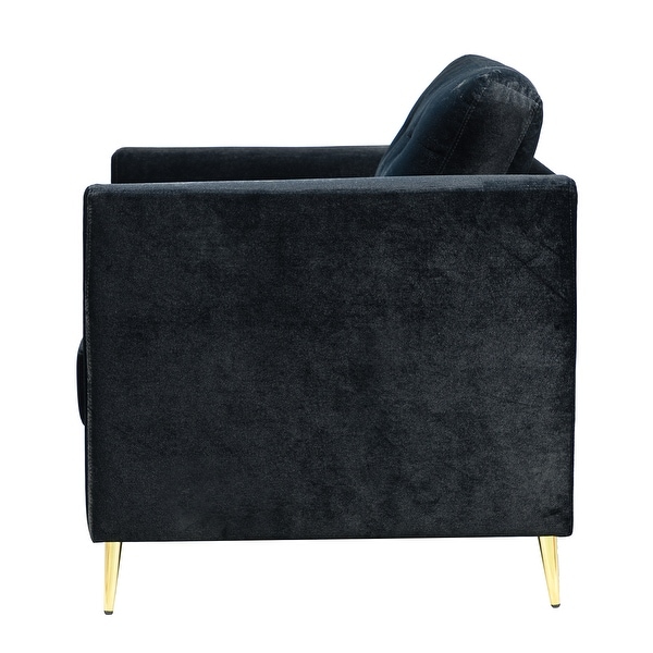 Clara Modern Upholstered Club Chair with Tufted Back by HULALA HOME