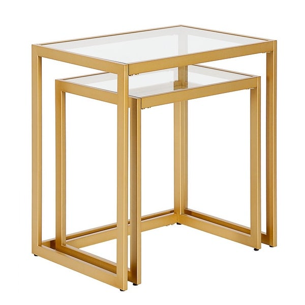 Nesting Side Table Set with Glass Top