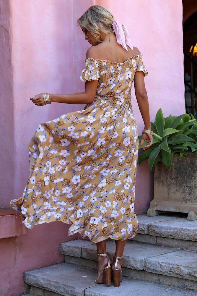 On The Rocks Maxi Dress Mustard