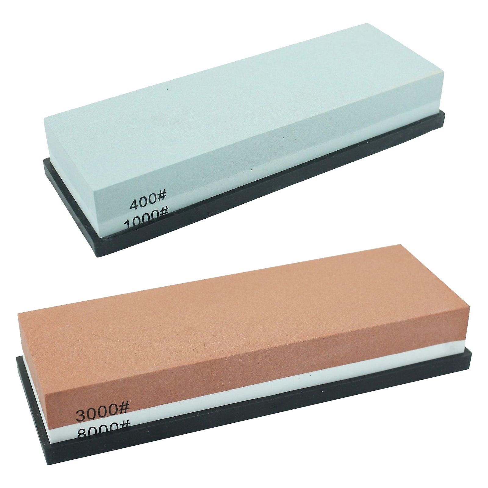 400/1000+3000/8000 Dual whetstone set knife sharpening water stone wet sharpener with non-slip stand holder