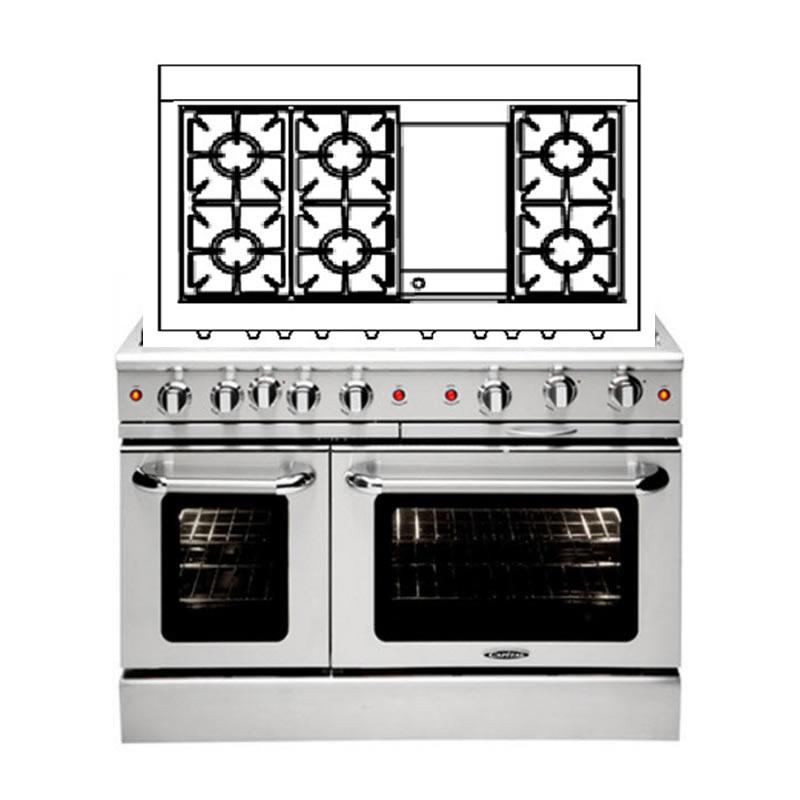 Capital 48-inch Freestanding Gas Range MCR486G-L