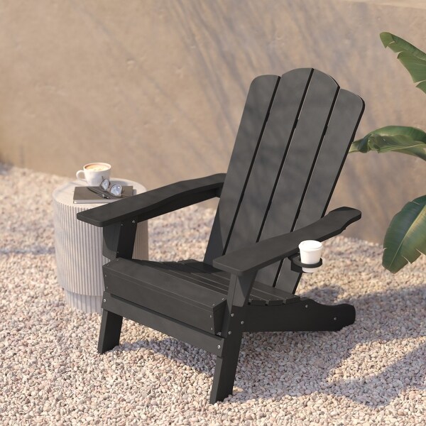 Commercial Grade AllWeather Adirondack Chair with Swiveling Cupholder