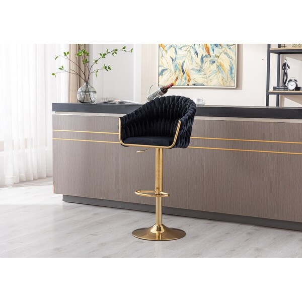 Retro Bar Stool with Footrest for Bar， Livingroom