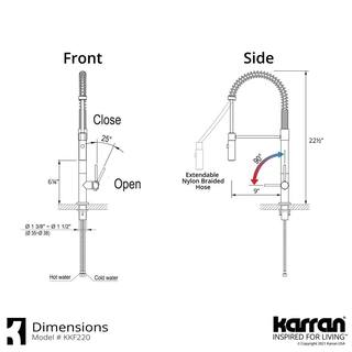 Karran Bluffton Single-Handle Pull-Down Sprayer Kitchen Faucet in Matte Black KKF220MB