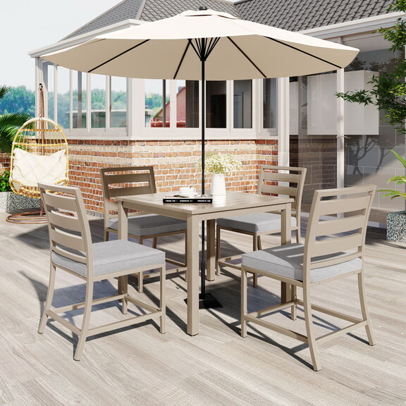 Ustyle Outdoor four person dining table and chairs...