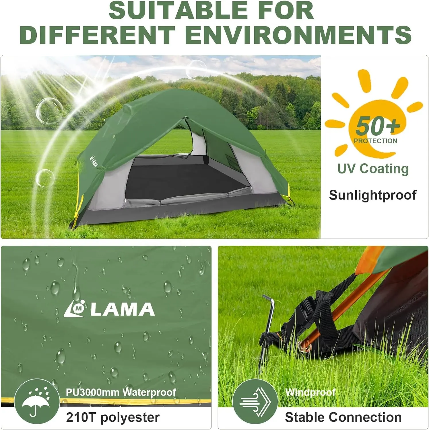 In Stock 2 3 Person Camping Tent Outdoor Hiking Family Cheap Manual Tents Waterproof For Play