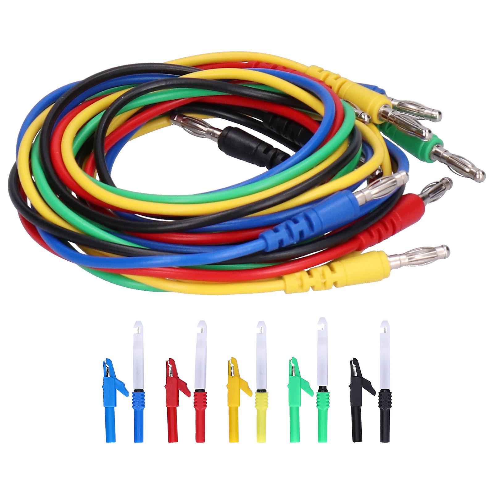 Banana Connector Test Cable Set 4mm 1 Meter Electric Testing Wire With Crocodile Clip Probe