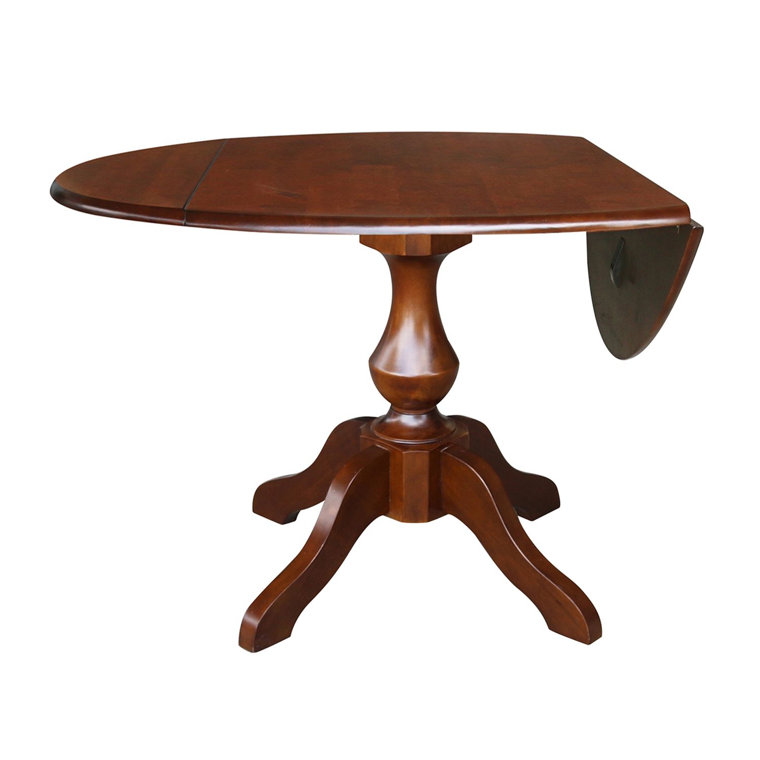 International Concepts Round Dual Drop Leaf Pedestal Dining Table