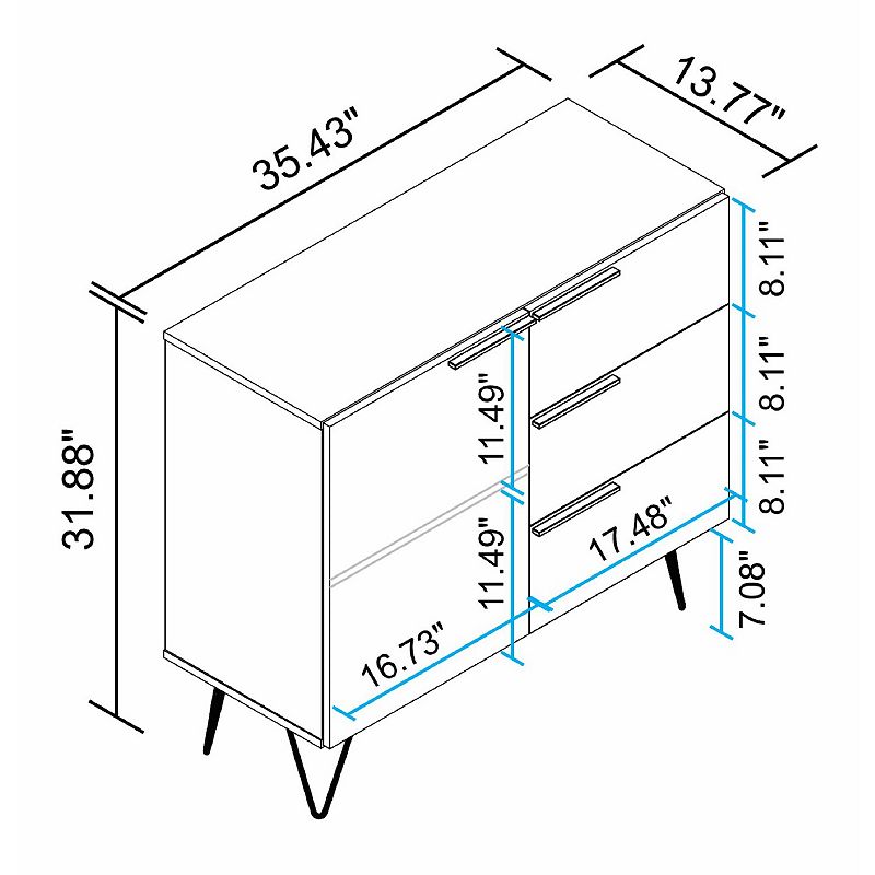 MANHATTAN COMFORT Beekman 3-Drawer Dresser