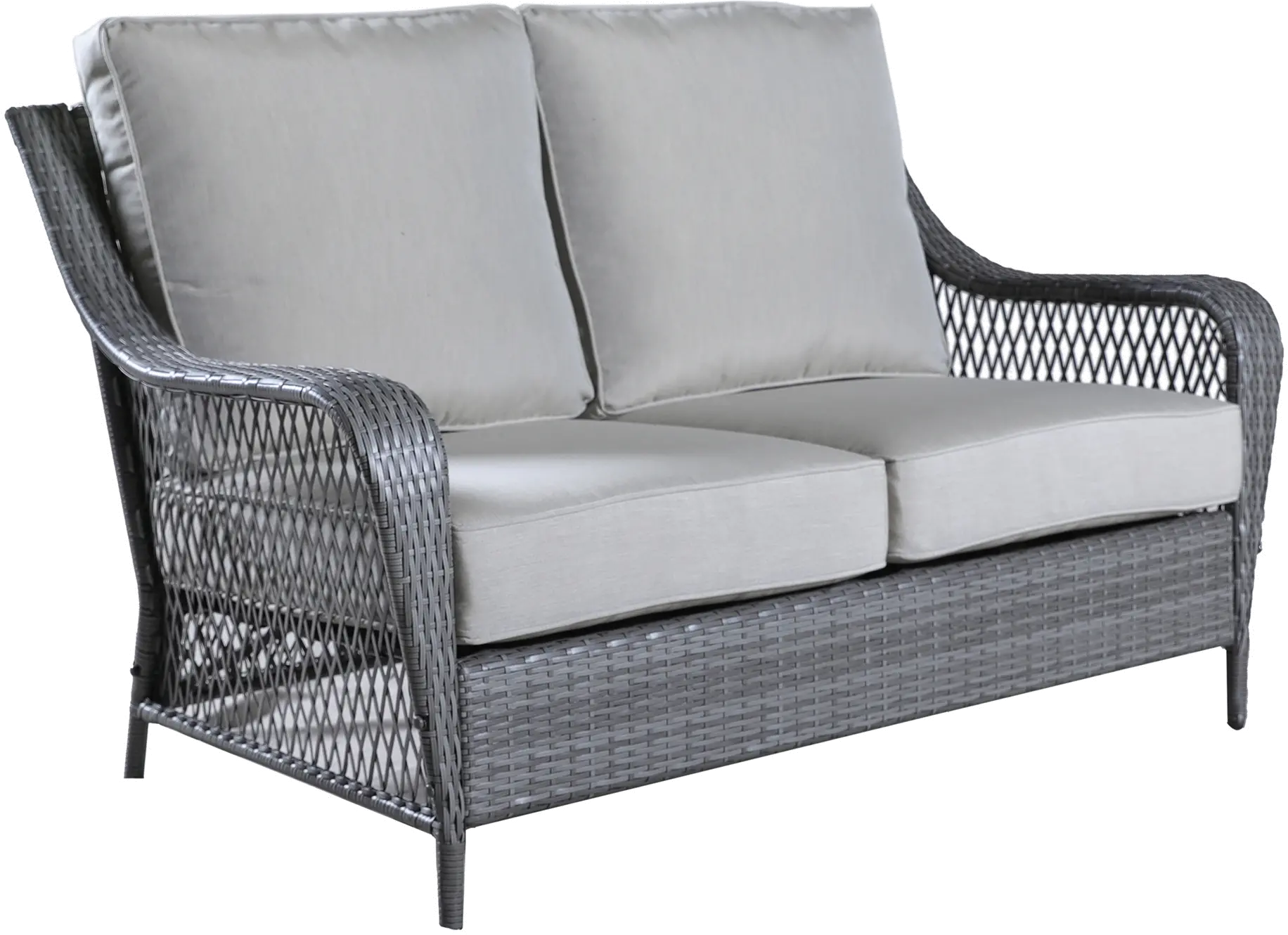 Essen II Wicker Gray Patio Loveseat and Coffee Table