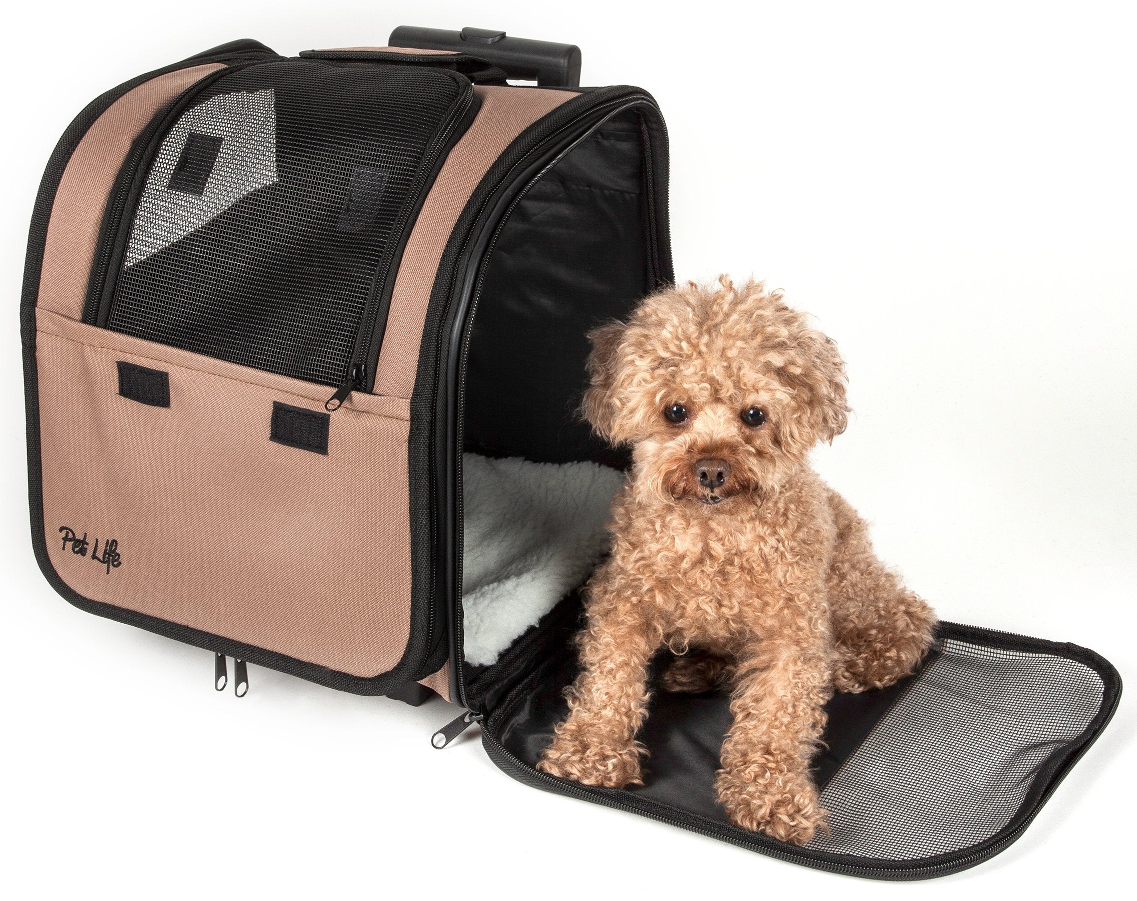 Pet Life ® 'Pawdon Me ' Wheeled Airline Approved Travel Collapsible Pet Dog Carrier