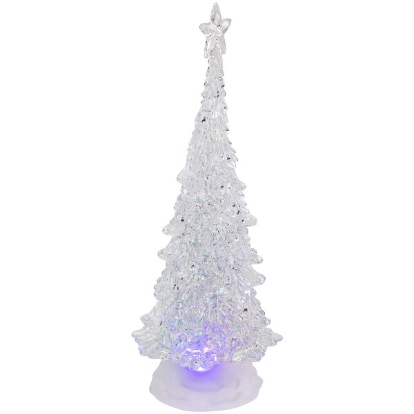 LED Lighted Acrylic Christmas Tree with Star Decoration