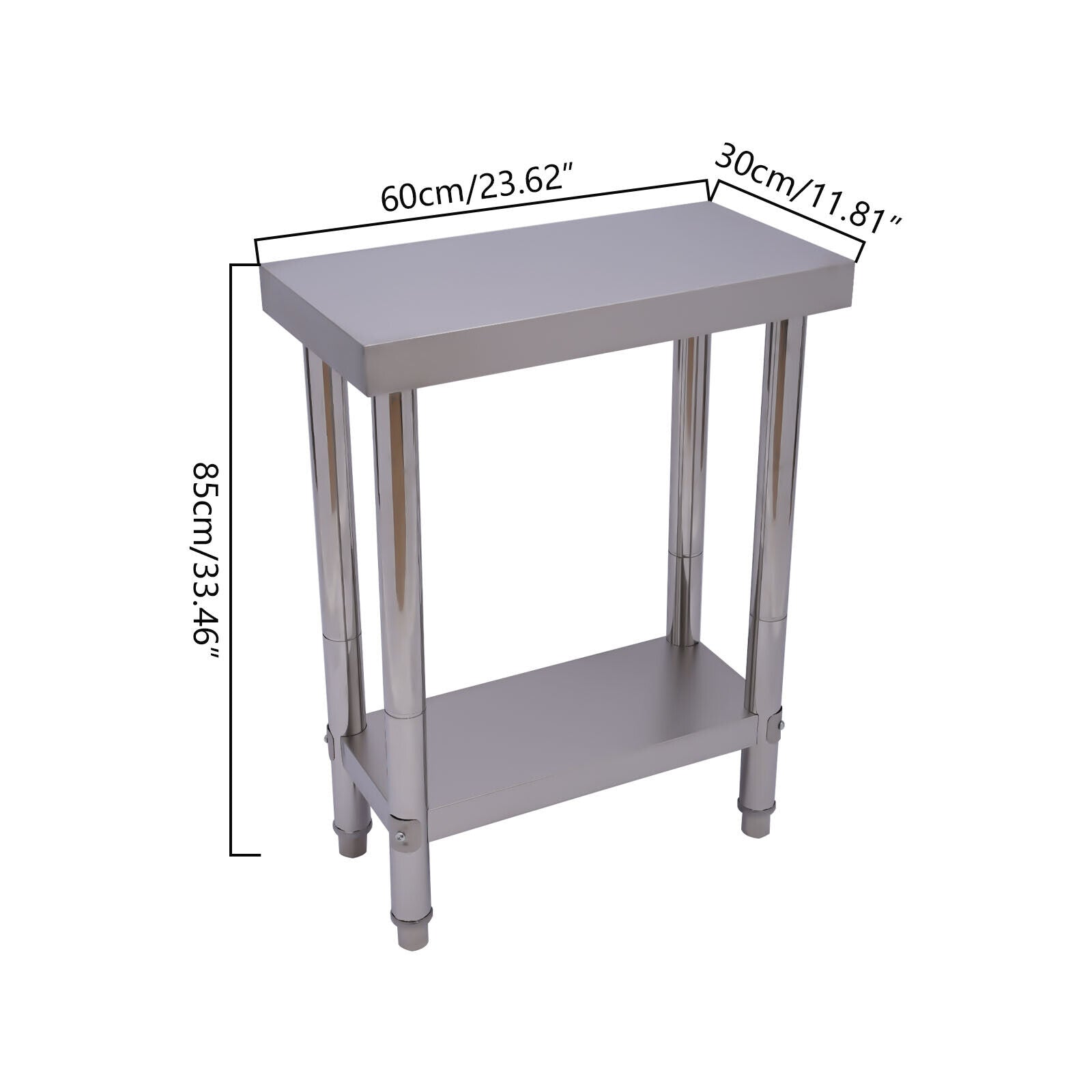 CNCEST Food Prep Table Kitchen Work Table Storage Prep Table Work Table Stainless Steel