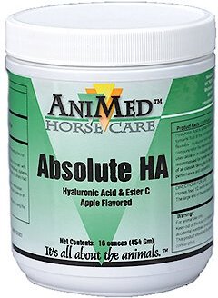 AniMed Absolute HA Hyaluronic Acid and Ester C Apple Flavored Horse Supplement， 16-oz bottle