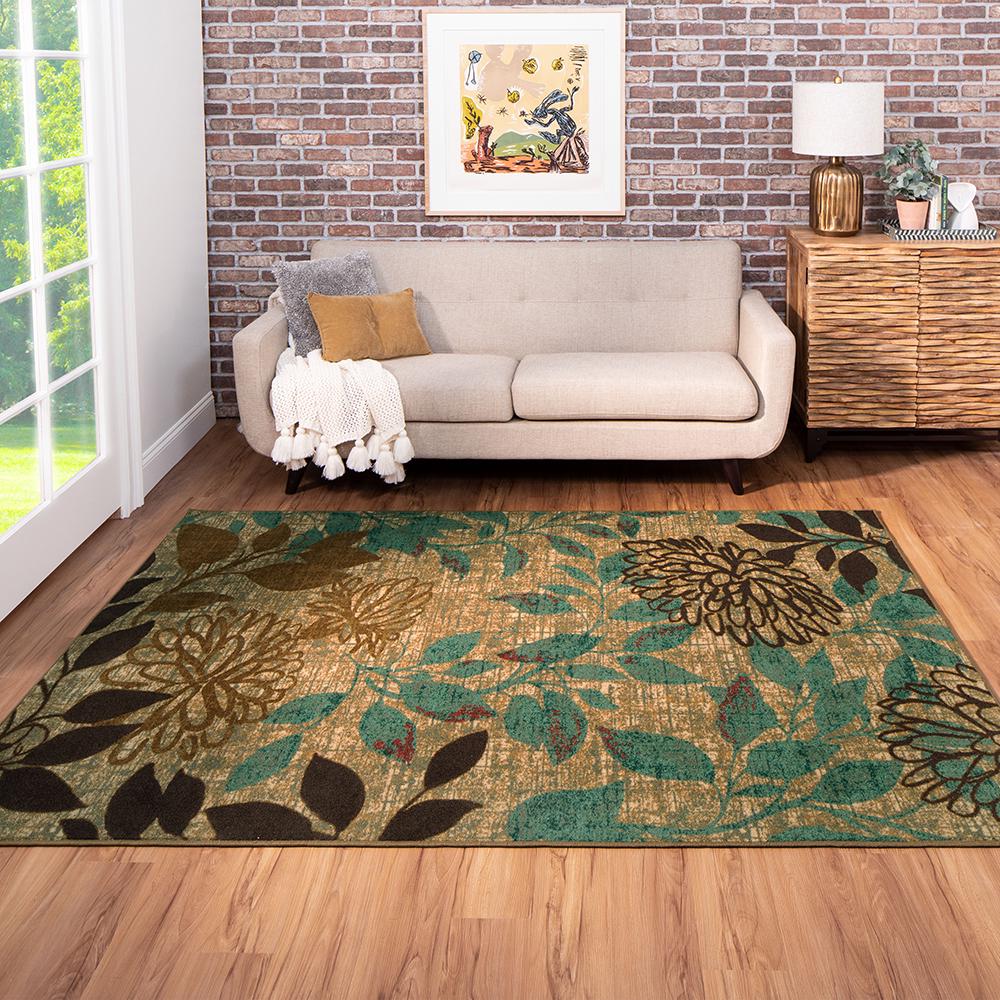 Mohawk 5and#8242; x 8and#8242; Beige Floral Botanical Outdoor Rug