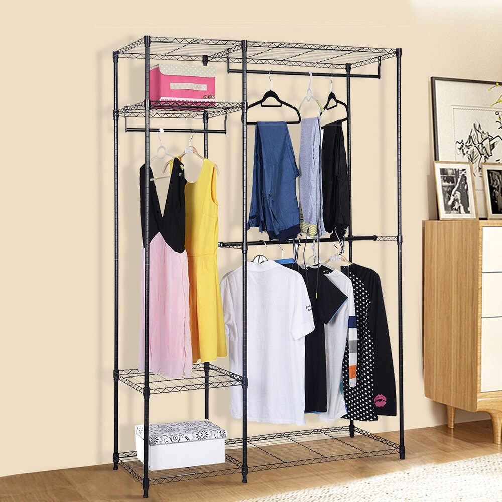 Costway 48''x18''x71'' Closet Organizer Garment Rack Portable Clothes