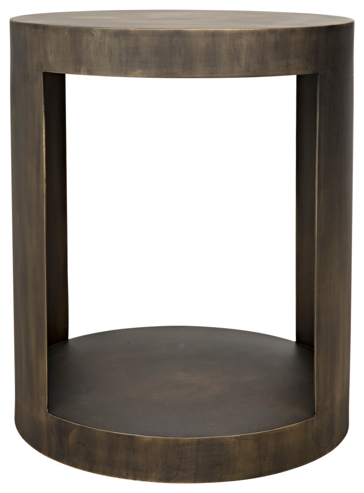 Chrysler Side Table  Aged Brass   Transitional   Side Tables And End Tables   by HedgeApple  Houzz