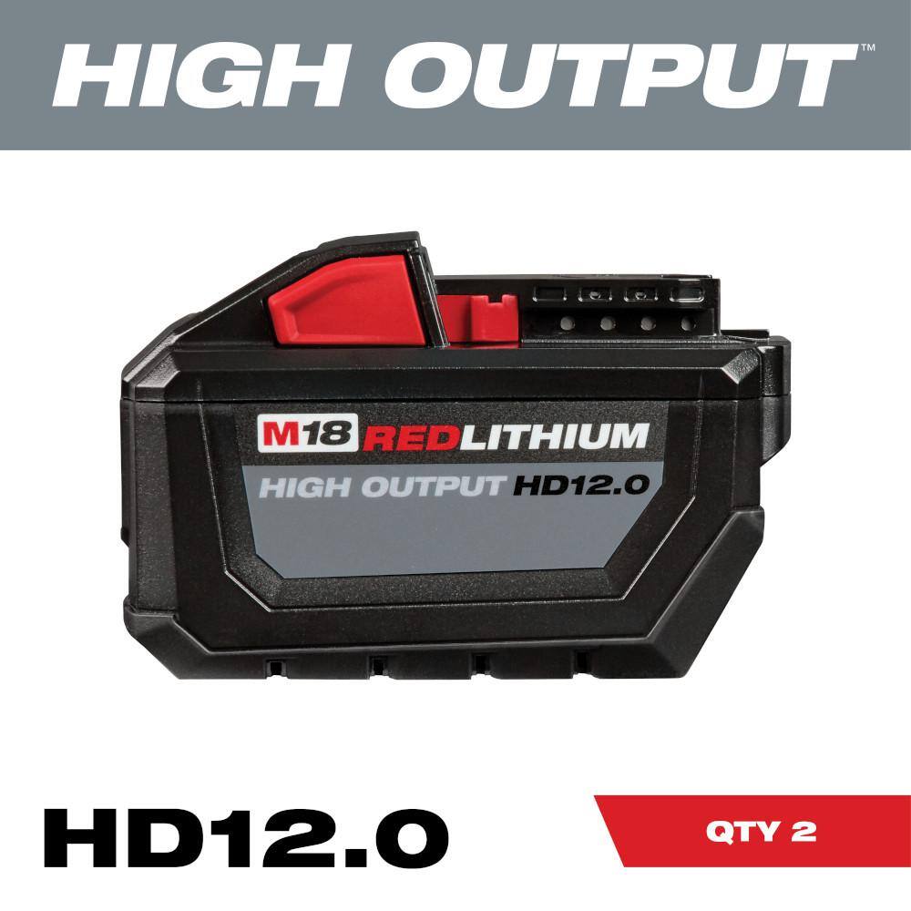 MW M18 18-Volt Lithium-Ion High Output 12.0Ah Battery Pack 12.0Ah. Battery and 8.0ah Starter Kit 48-11-1812-48-11-1812-48-59-1880