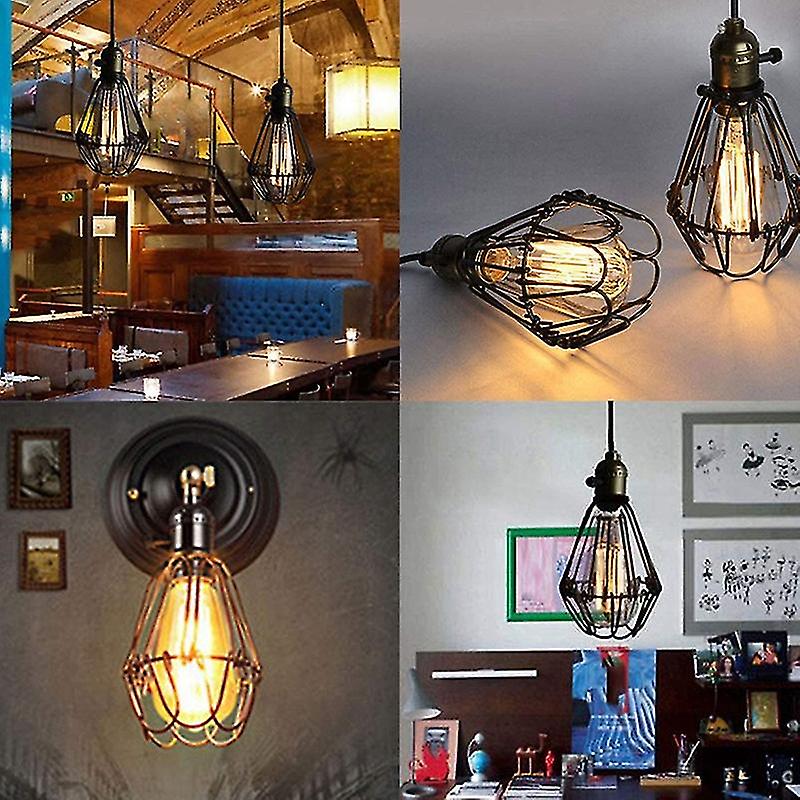 3 Pcs Iron Bulb Guard Lamp Cage， Ceiling Fan And Light Bulb Covers， Industrial Vintage Style Hangin