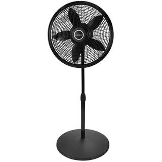 Lasko 18 in. 3 Speeds Cyclone Pedestal Fan in Black with Adjustable Height Oscillating 1823