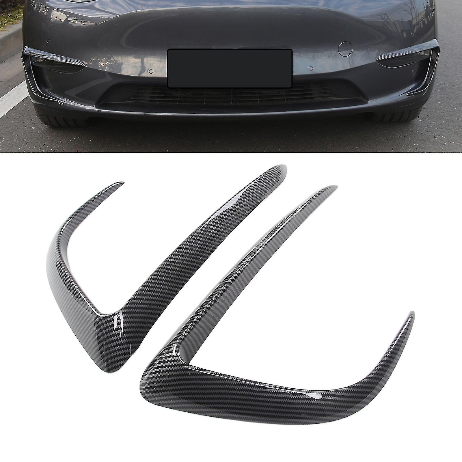 Front Fog Light Cover Protection Dustproof Matte For Tesla Model Y.